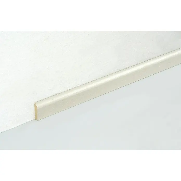 Plint IVORY met plakstrip - 2.400 cm x 2,4 cm x 0,5 mm, Zijdegrijs - Toepassingsvoorbeeld