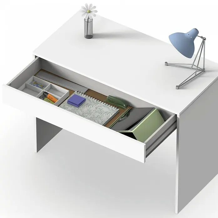 Muebles Pitarch Mesa de escritorio Turín - L x An x Al: 50 x 100 x 75 cm, Blanco - Primer plano