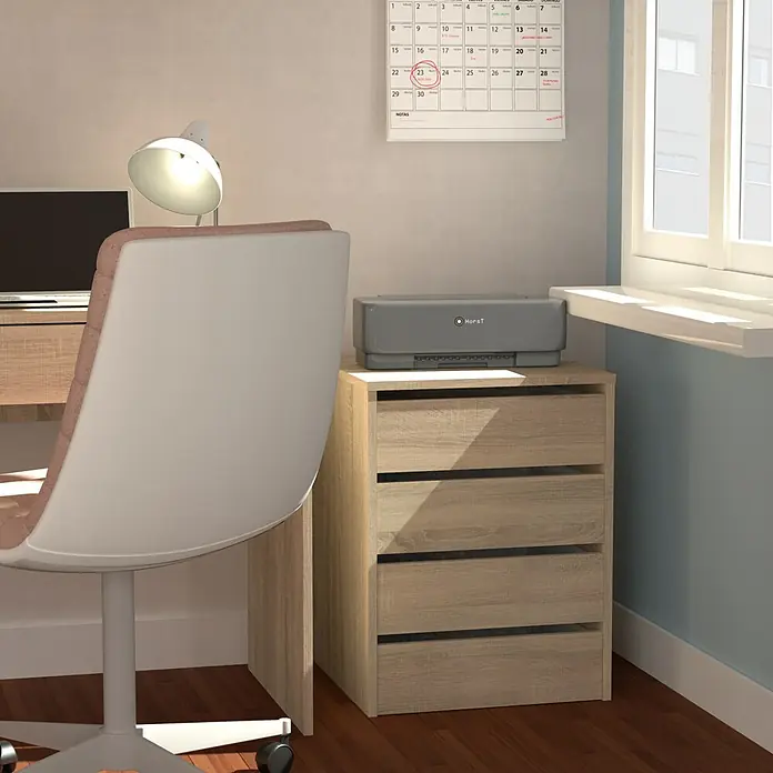 Muebles Pitarch Cajonera Tibet - L x An x Al: 45 x 46 x 61 cm, Número de cajones: 4 ud., Roble - Foto ambiente