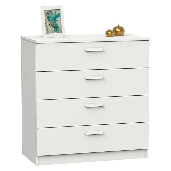Muebles Pitarch Cómoda Tibet - L x An x Al: 40 x 74 x 78 cm, Blanco, Número de cajones: 4 ud. - Producto en uso