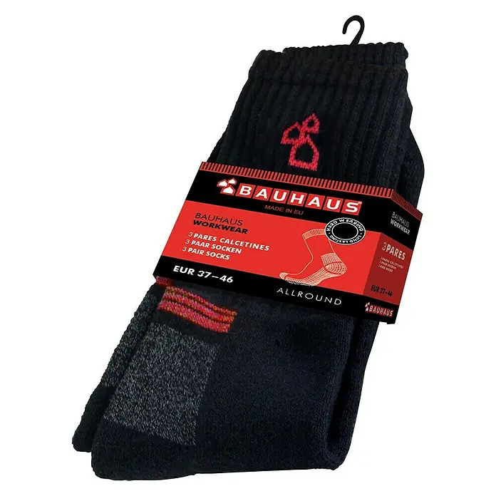 BAUHAUS Calcetines - Tamaño único, Número de pares: 3 ud. - Vista angular