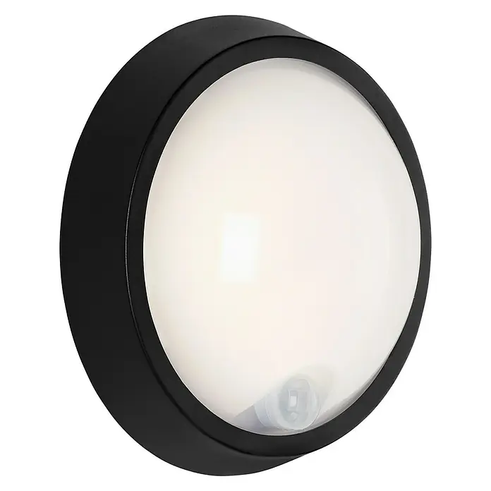 Brilo LED-Sensor-Außenwandleuchte - 12 W, Schwarz, Neutralweiß - Diagonale Ansicht