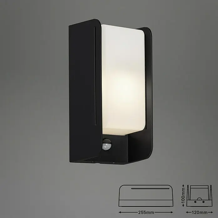 Brilo Sensor-Außenwandleuchte - Schwarz, IP44