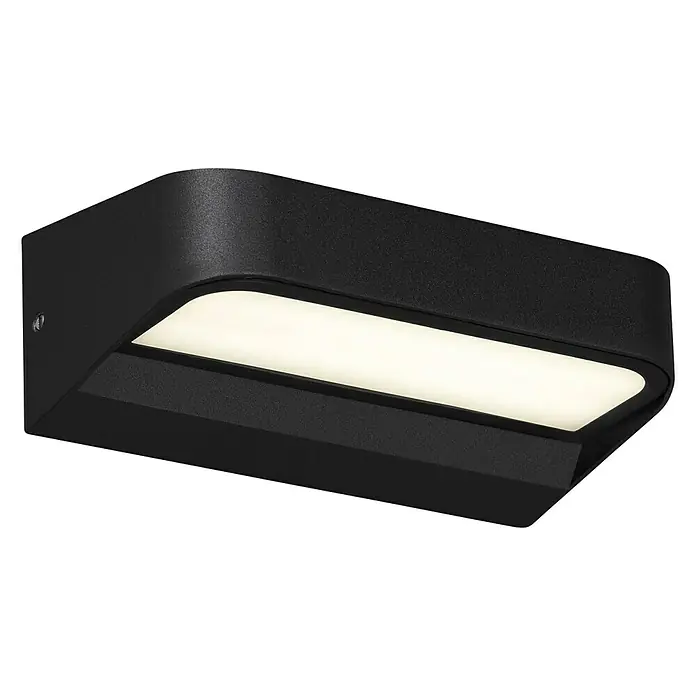 Brilo LED-Außenwandleuchte - 8 W, Schwarz, IP44 - Diagonale Ansicht