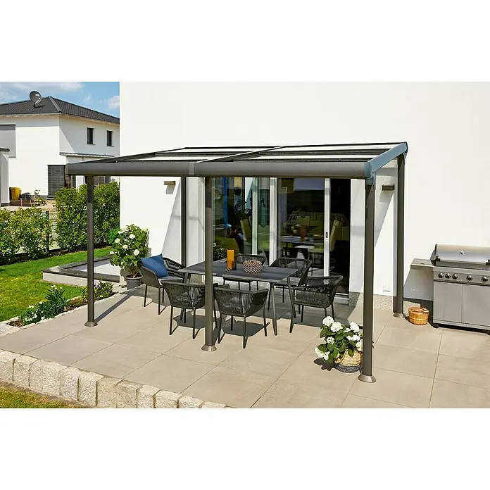 Sunfun Pérgola adosada Sera - 400 x 300 cm, Antracita - Foto ambiente