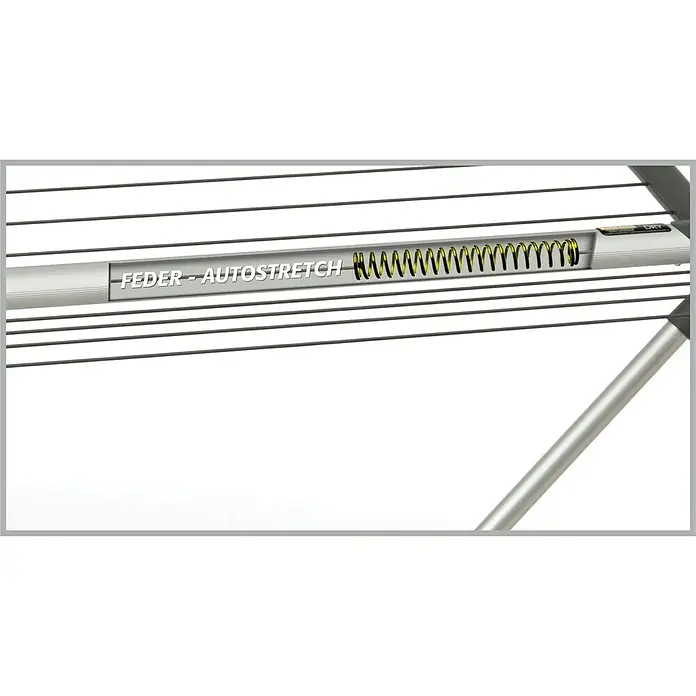 Juwel Staand wasrek met twee uitklapbare vleugels - Lengte waslijn: 18 m, Wit/Obsidian Grey - Close-up