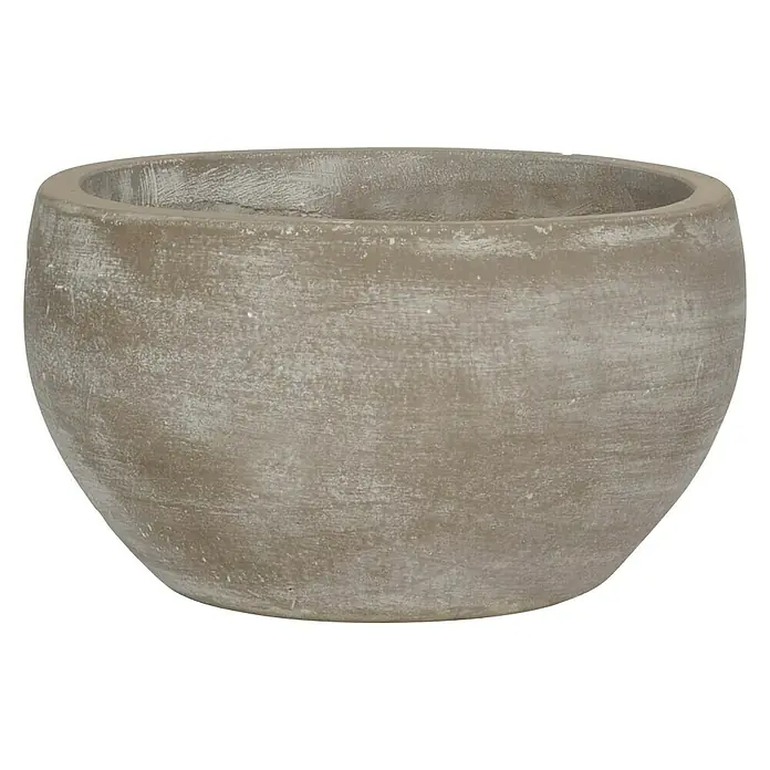 Pflanztopf Siena - Außenmaß (Ø x H): 42 x 23 cm, Beton, Braun - Vorderansicht