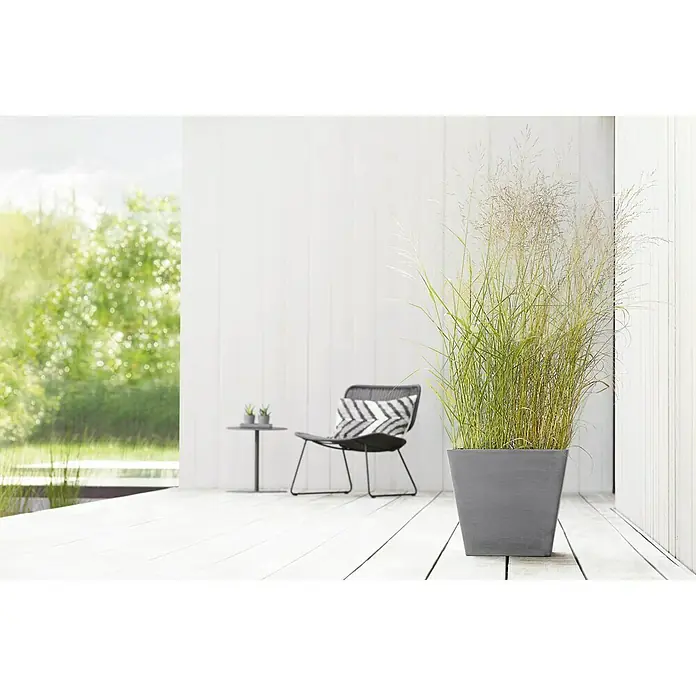 Ecopots Pflanzkasten Rotterdam - Außenmaß (L x B x H): 40 x 40 x 35 cm, Kunststoff, Grau - Stimmungsaufnahme