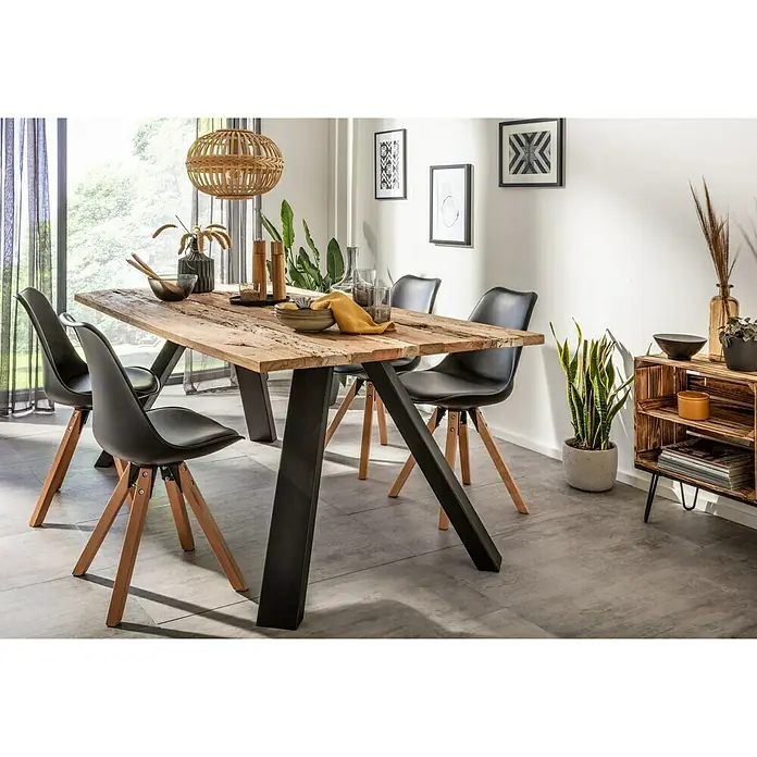Pur Iternal Black Edition Tischbein Strong - 900 x 520 x 712 mm, Schwarz, V-Form, Passend für: Tischplatten Breite ≥ 100 cm, 2 Stk. - Stimmungsaufnahme