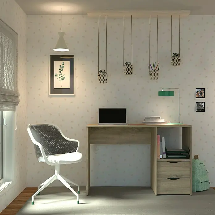 Muebles Pitarch Mesa de escritorio Eko - L x An x Al: 50 x 115 x 76 cm, Roble - Foto ambiente