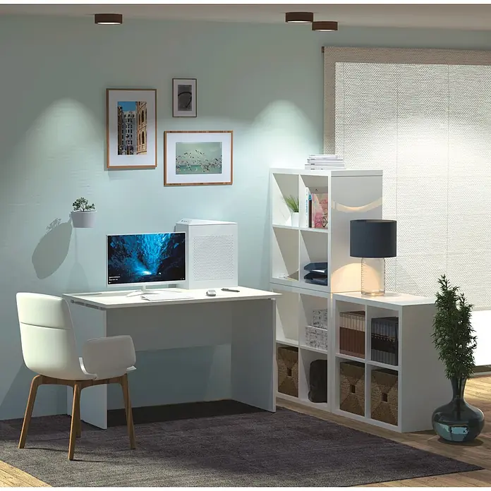 Muebles Pitarch Mesa de escritorio Teide - L x An x Al: 68 x 120 x 76 cm, Blanco, Brillante - Foto ambiente