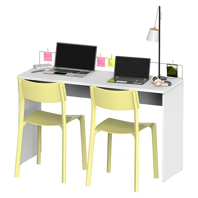 Muebles Pitarch Mesa de escritorio Haley - L x An x Al: 45 x 131,5 x 77 cm, Blanco - Vista angular