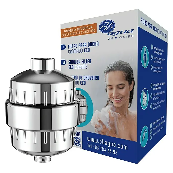 Bb agua Filtro de agua para ducha ECO - Apto para: Grifería de ducha - Vista angular