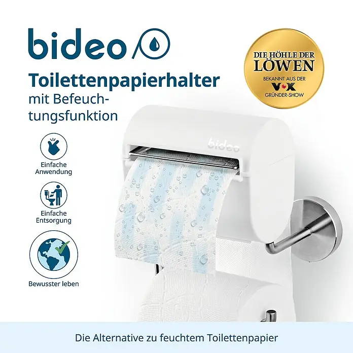Toilettenpapierbefeuchter bideo - Weiß/Chrom, Glänzend