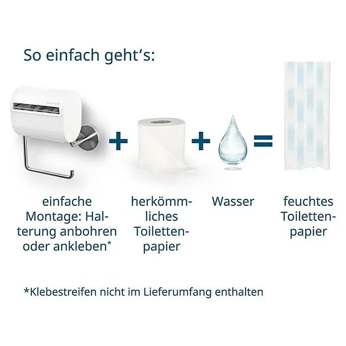Toilettenpapierbefeuchter bideo - Weiß/Chrom, Glänzend