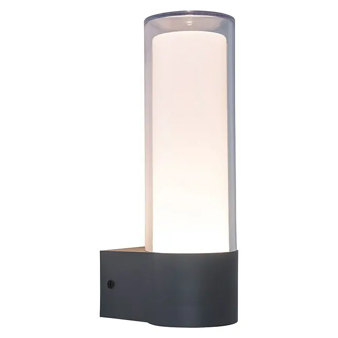 Lutec Aplique exterior LED Dropa - 10 W, 8,2 x 11,2 x 26 cm, Gris oscuro, IP44 - Vista frontal