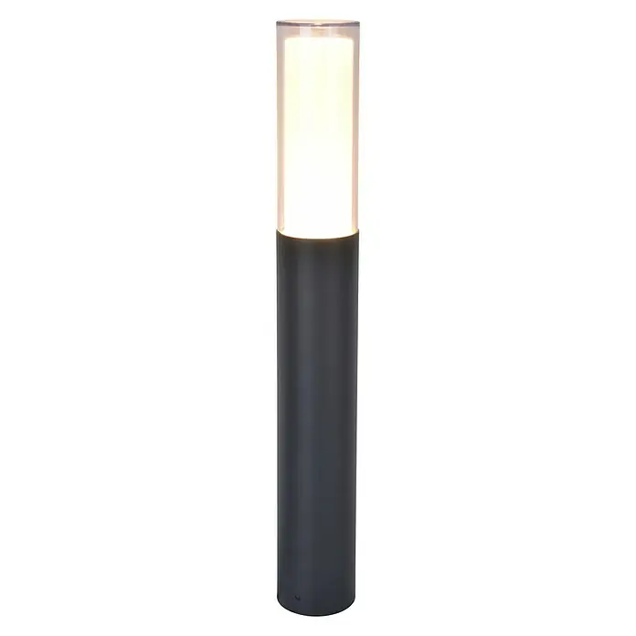 Lutec Sobremuro exterior LED Dropa - 10 W, L x An x Al: 8,2 x 8,2 x 59 cm, RGBW, IP44, Gris oscuro - Vista frontal