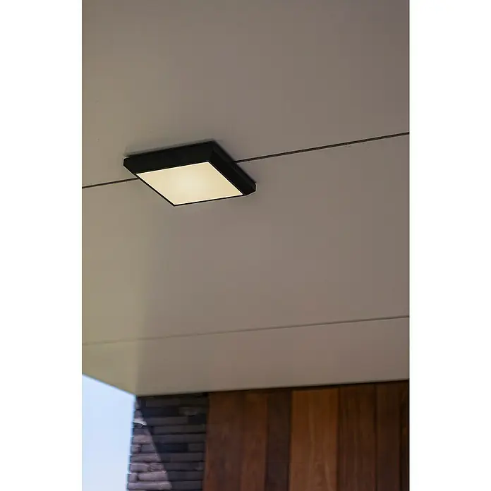Lutec Aplique exterior LED Helena - 20 W, 36 x 220 x 220 mm, Gris oscuro, IP54 - Foto ambiente