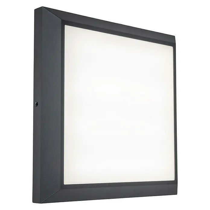 Lutec Aplique exterior LED Helena - 20 W, 36 x 220 x 220 mm, Gris oscuro, IP54 - Vista angular