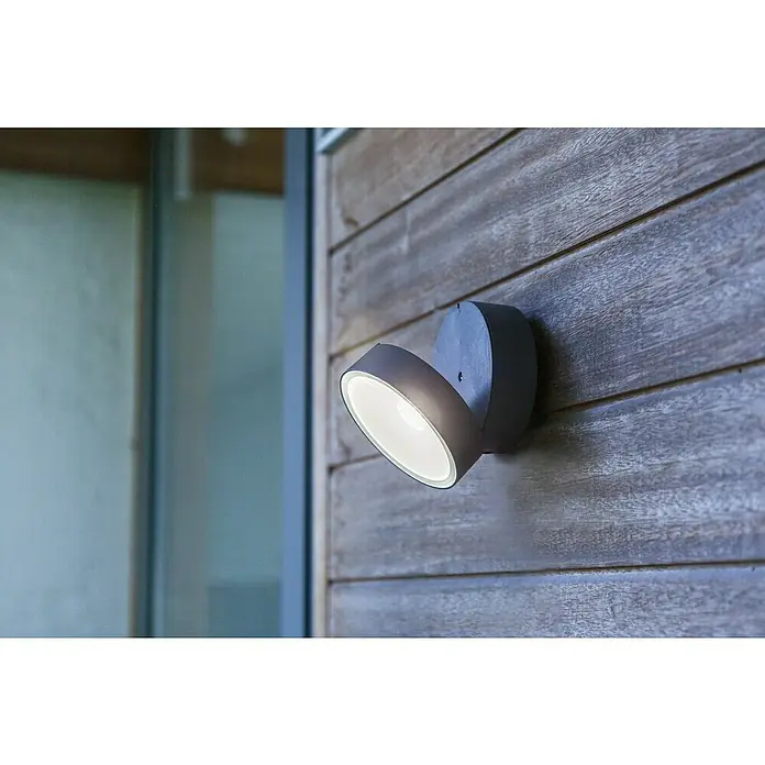 Lutec Aplique exterior LED Trumpet - 8 W, Antracita - Foto ambiente