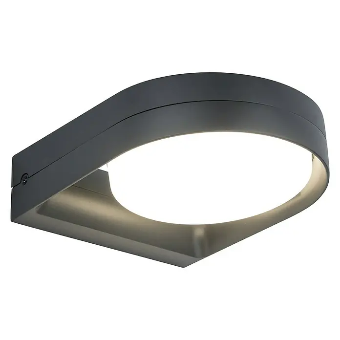 Lutec Aplique exterior LED Fele - 14 W, 50 x 160 x 200 mm, Gris oscuro, IP54 - Vista ascendente