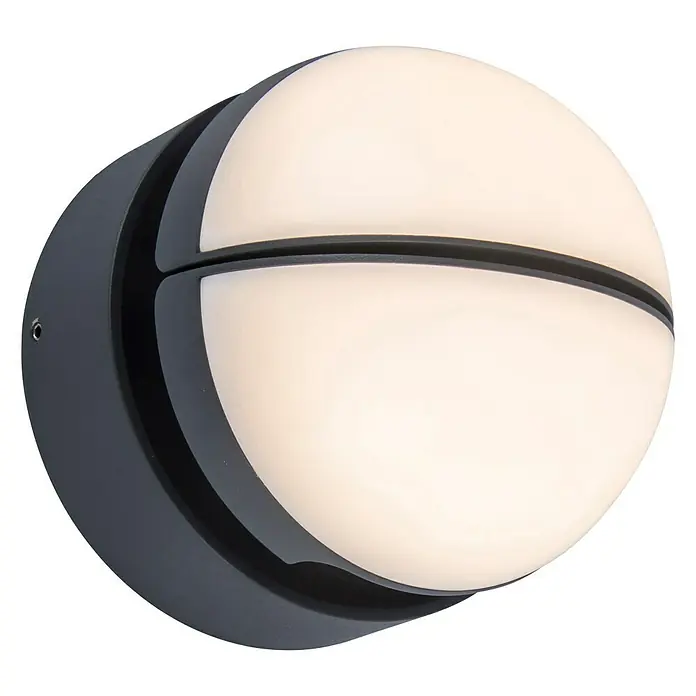 Lutec Aplique exterior LED Eklips - 13 W, 161 x 161 x 146 mm, Gris oscuro, IP54 - Vista angular