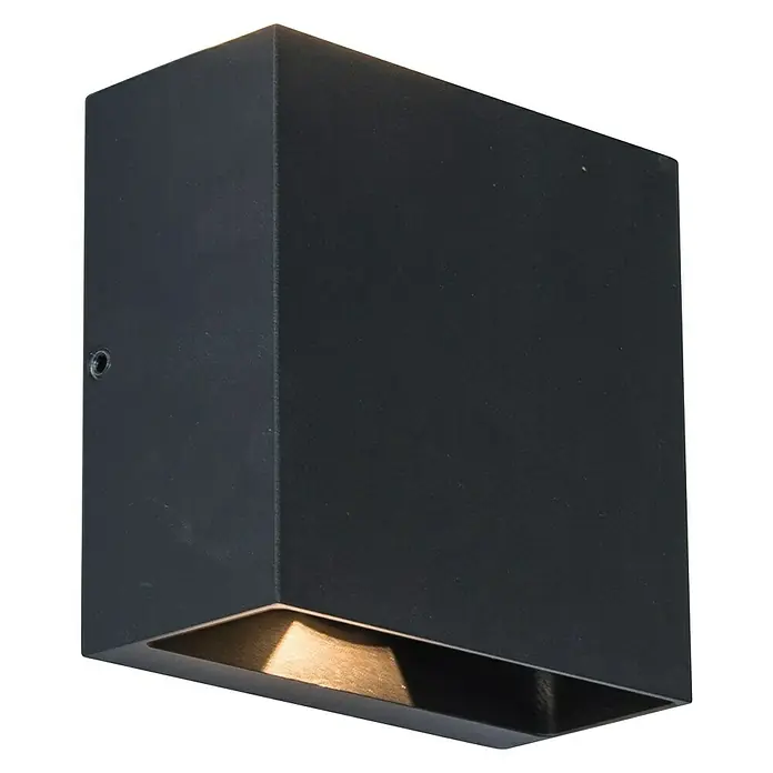 Lutec Aplique exterior LED Gemini Vigas - 10 W, 54 x 110 x 110 mm, Negro, IP54 - Vista angular