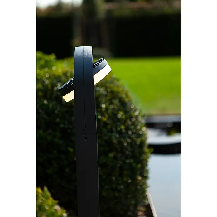 Lutec Sobremuro LED Fele - 1 luz, Blanco cálido, IP54, Gris oscuro - Foto ambiente
