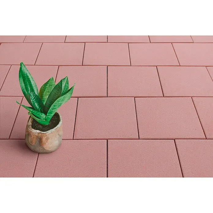 Terrassenplatte Petra - L x B x S: 40 x 40 x 3,8 cm, Rosé, Beton - Stimmungsaufnahme