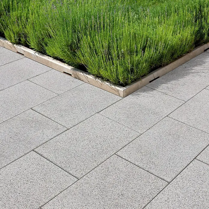 Terrassenplatte Granito - L x B x S: 60 x 40 x 3,8 cm, Granit Hell, Beton - Stimmungsaufnahme