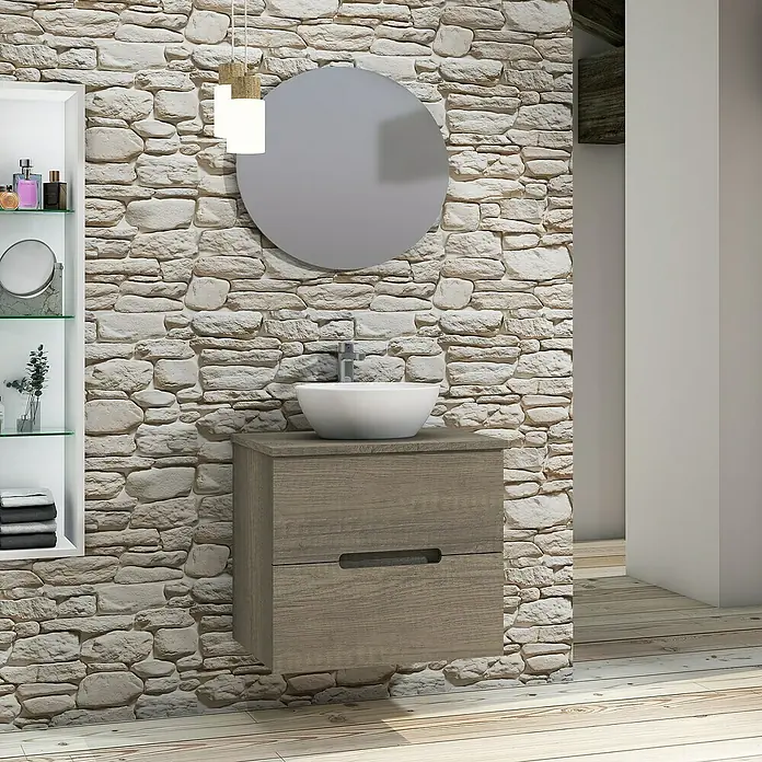 Conjunto de mueble de baño Loop Top - 60 cm, 4 piezas, Nebraska, Mate - Foto ambiente