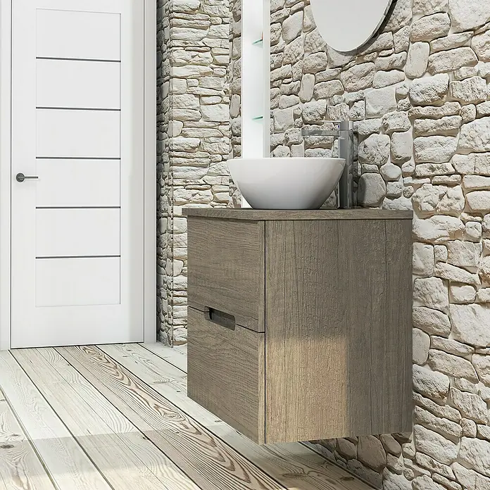 Conjunto de mueble de baño Loop Top - 60 cm, 4 piezas, Nebraska, Mate - Foto ambiente
