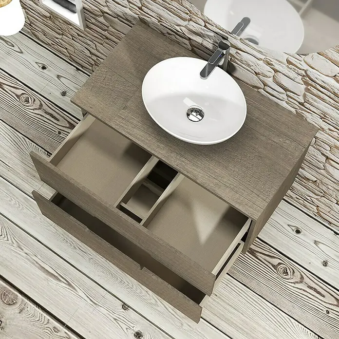 Conjunto de mueble de baño Loop Top - 80 cm, 4 piezas, Nebraska, Mate - Foto ambiente