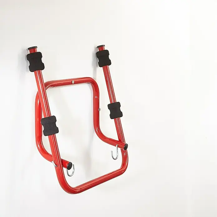Mottez Fahrrad-Wandhalter - Geeignet für: 2 Fahrräder, Rot, Zusammenklappbar - Stimmungsaufnahme