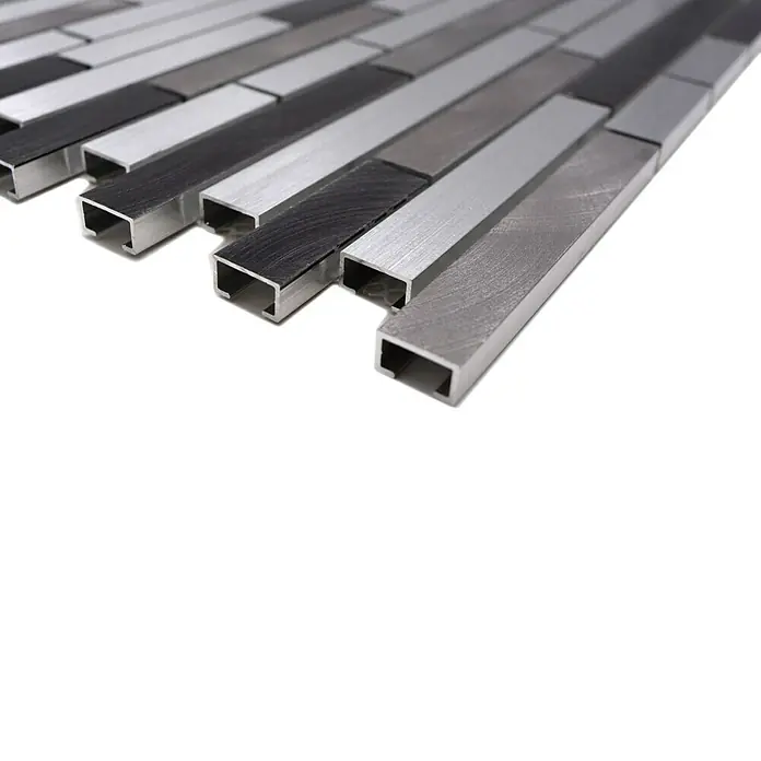 Mosaikfliese Mix XAM A891 - 29,8 x 33,8 cm, Grau/Schwarz, Matt - Detailaufnahme