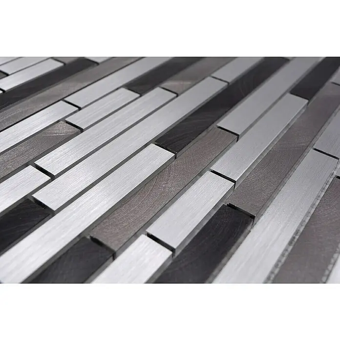 Mosaikfliese Mix XAM A891 - 29,8 x 33,8 cm, Grau/Schwarz, Matt - Detailaufnahme
