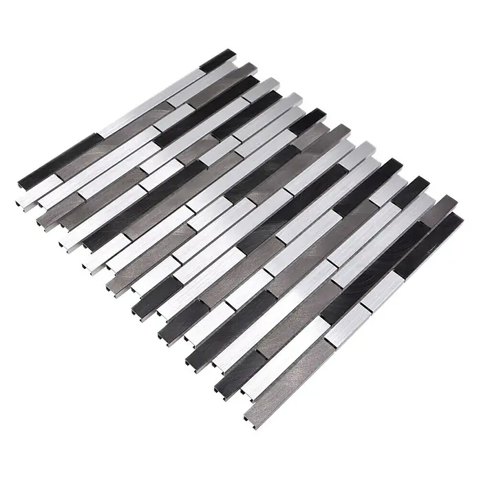 Mosaikfliese Mix XAM A891 - 29,8 x 33,8 cm, Grau/Schwarz, Matt - Ansicht von oben
