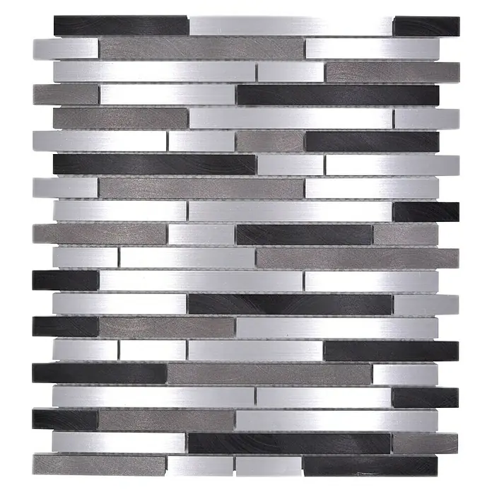 Mosaikfliese Mix XAM A891 - 29,8 x 33,8 cm, Grau/Schwarz, Matt - Draufsicht