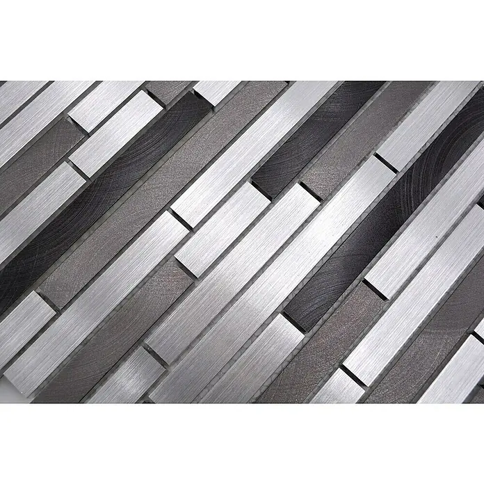Mosaikfliese Mix XAM A891 - 29,8 x 33,8 cm, Grau/Schwarz, Matt - Detailaufnahme
