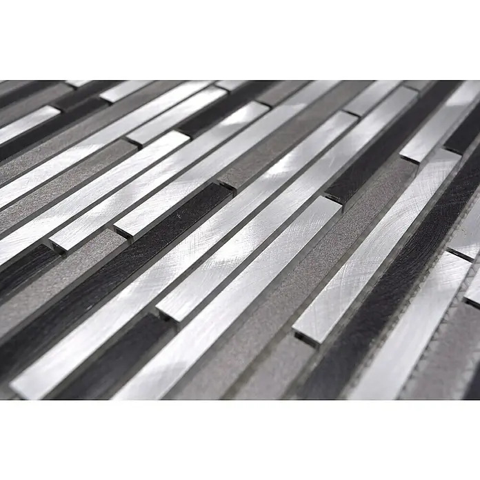 Mosaikfliese Brick XAM A881 - 29,8 x 31,8 cm, Grau, Matt - Detailaufnahme
