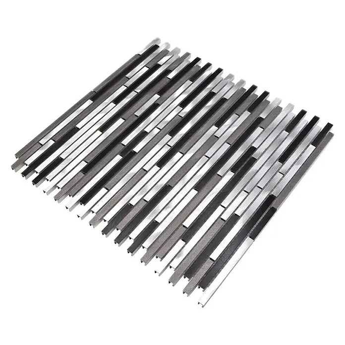 Mosaikfliese Brick XAM A881 - 29,8 x 31,8 cm, Grau, Matt - Ansicht von oben