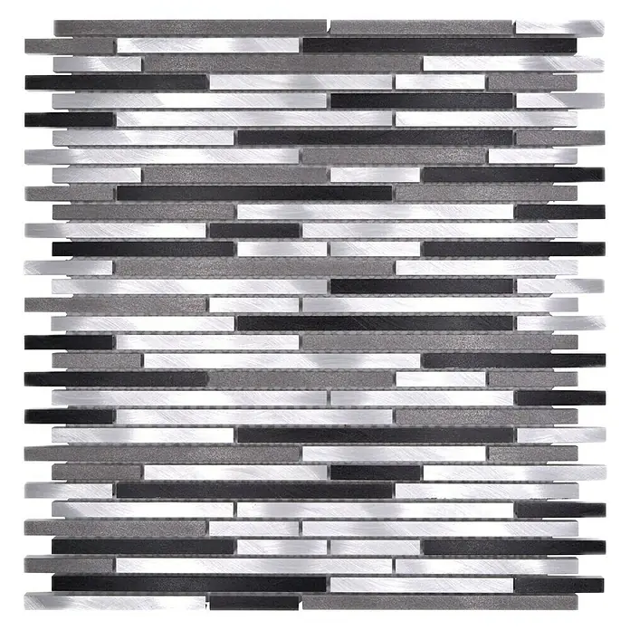 Mosaikfliese Brick XAM A881 - 29,8 x 31,8 cm, Grau, Matt - Draufsicht