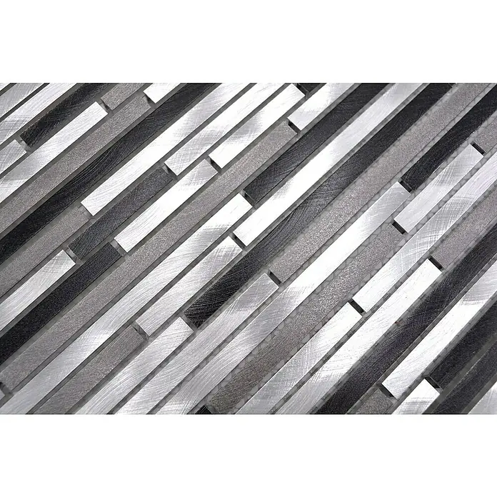 Mosaikfliese Brick XAM A881 - 29,8 x 31,8 cm, Grau, Matt - Detailaufnahme