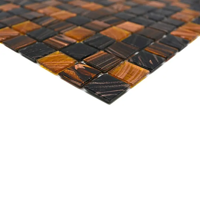 Mosaikfliese Goldstar GM GS 505254 - 32,7 x 30,5 cm, Braun, Glänzend - Detailaufnahme