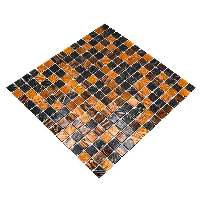 Mosaikfliese Goldstar GM GS 505254 - 32,7 x 30,5 cm, Braun, Glänzend - Ansicht von oben
