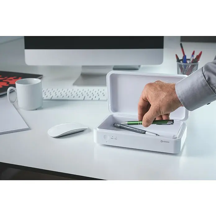 Ledvance Desinfektionsbox UVC LED - Weiß, 21,9 x 12,6 x 6,3 cm, USB-Anschluss - Anwendungsbeispiel