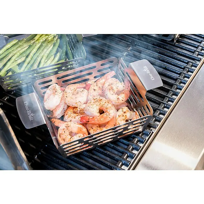 Char-Broil Grillkorb Grill+ - Edelstahl, L x B x H: 16,3 x 24,9 x 5,5 cm - Anwendungsbeispiel