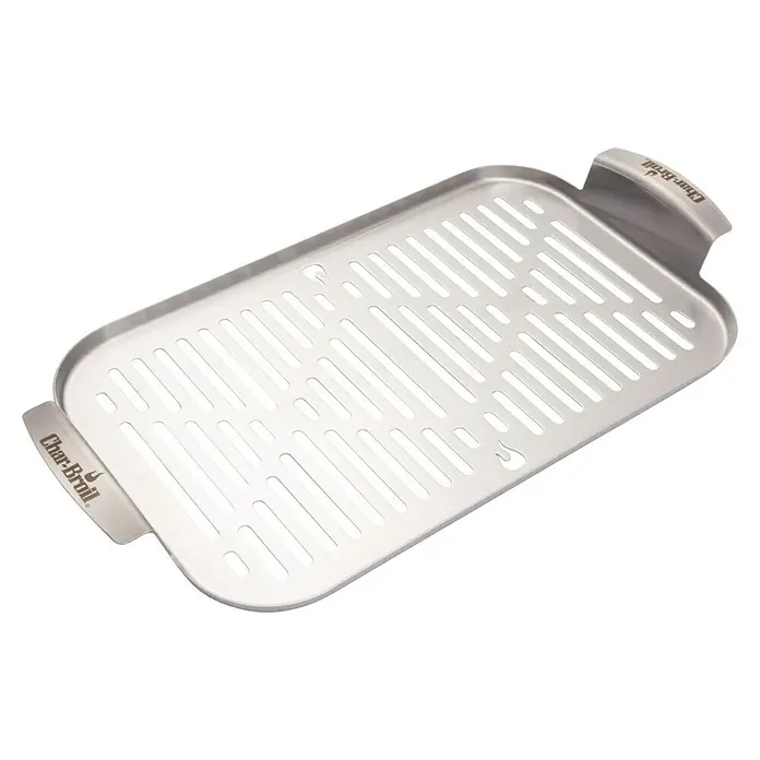 Char-Broil Grillpfanne Grill+ - Edelstahl, L x B x H: 42 x 22 x 4 cm - Diagonale Ansicht