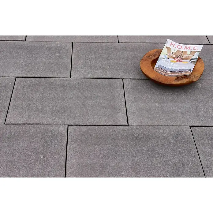 Terrassenplatte Torino - L x B x S: 60 x 40 x 3,8 cm, Anthrazit, Beton - Stimmungsaufnahme