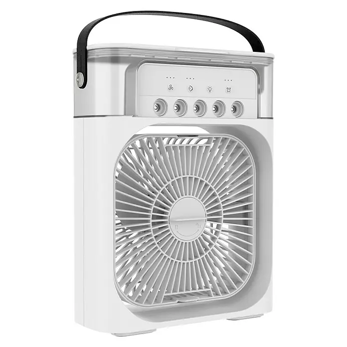 Proklima Tischventilator mit Luftbefeuchtung - USB 2.0-Anschluss, Weiß, 9 x 21 x 26 cm - Vorderansicht